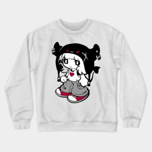 Emo Girl Cartoon Style Crewneck Sweatshirt